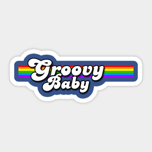 Groovy Baby Retro Rainbow Sticker